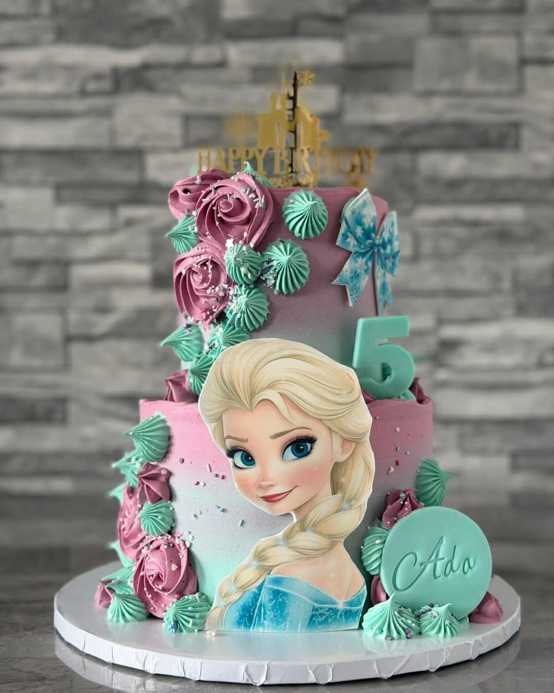Frozen Elsa Girls 5th Birthday Cake